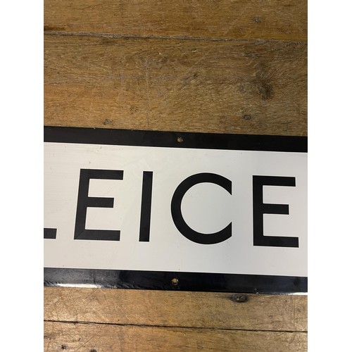 369 - A London Underground enamel sign, Leicester Square, 23 x 170 cm