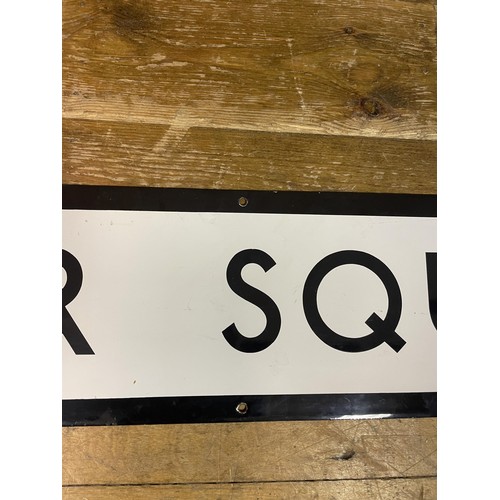 369 - A London Underground enamel sign, Leicester Square, 23 x 170 cm