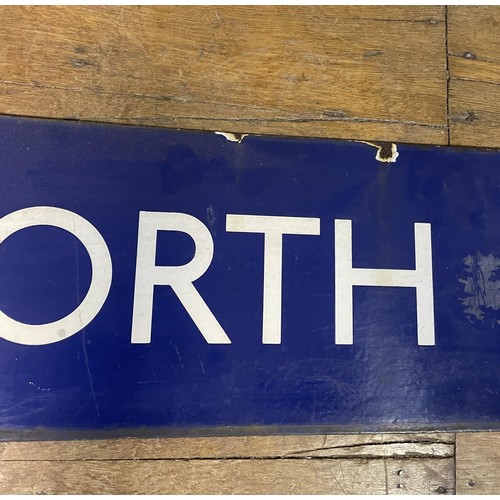 371 - A London Underground enamel sign, North Harrow, 26 x 150 cm