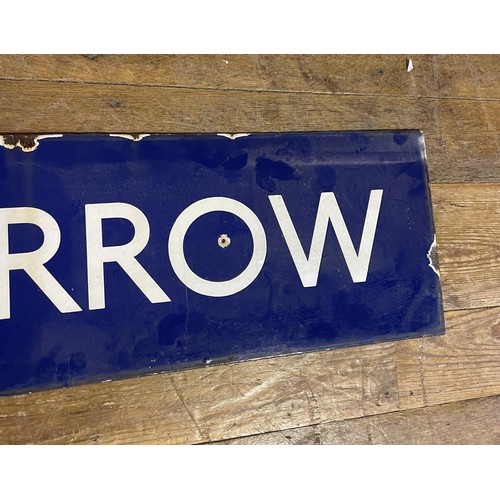 371 - A London Underground enamel sign, North Harrow, 26 x 150 cm