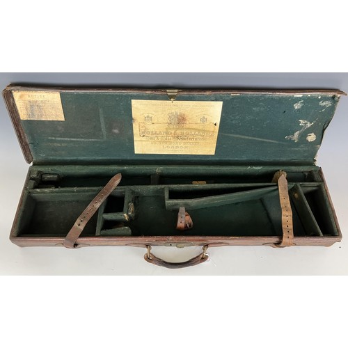 661 - A late 19th/early 20th century leather shotgun case, by Holland & Holland, label to interior, ca... 