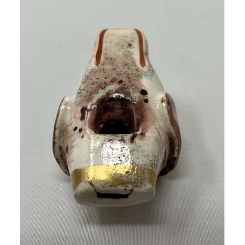 720 - A late 18th century Derby porcelain hound head whistle Provenance: Circa 1790, sold with an Andrew D... 