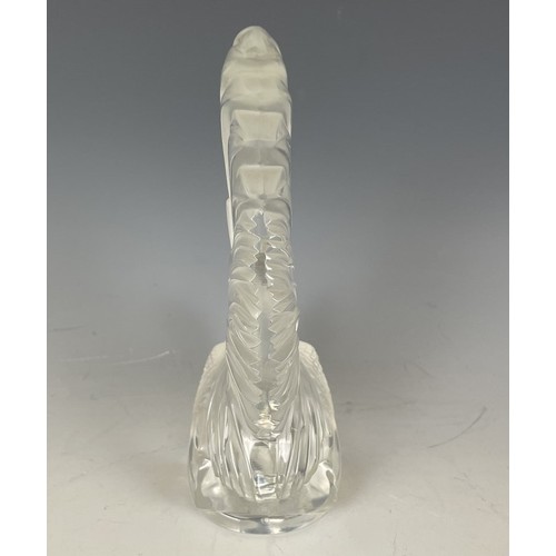 275 - A Lalique clear and frost glass Coq Nain car mascot, signed Lalique France, 20 cm high