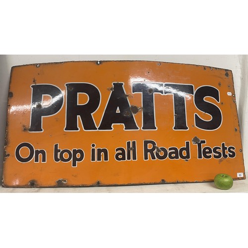 203 - An enamel sign, Pratts On top in all Road Tests, 61.5 x 122 cm