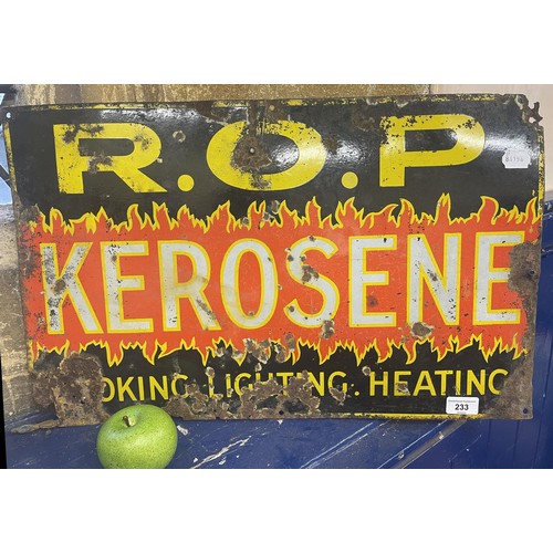 233 - An enamel sign, ROP Kerosene, 38.5 x 60.5 cm