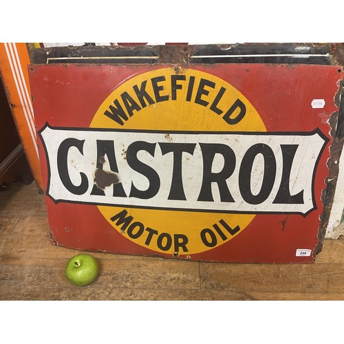 246 - An enamel sign, Wakefield Castrol Motor Oil, 51 x 75 cm