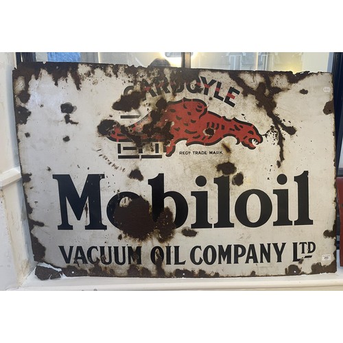 253 - An enamel sign, Gargoyle Mobiloil Vacuum Oil Co Ltd, some loss and corrosion, 77 x 155 cm