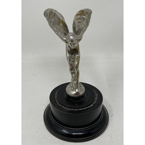 281 - A Rolls-Royce 20hp Spirit of Ecstasy, mounted on a plinth base, 16.5 cm high (overall)