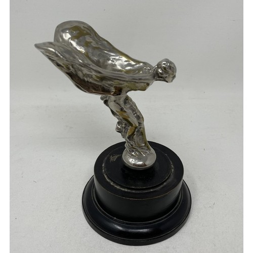 281 - A Rolls-Royce 20hp Spirit of Ecstasy, mounted on a plinth base, 16.5 cm high (overall)