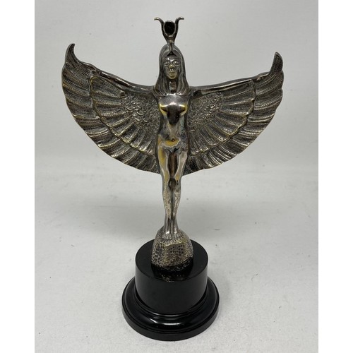 283 - An A E Lejeune 1920s Egyptian Goddess accessory mascot, mounted on a plinth base, 23 cm high