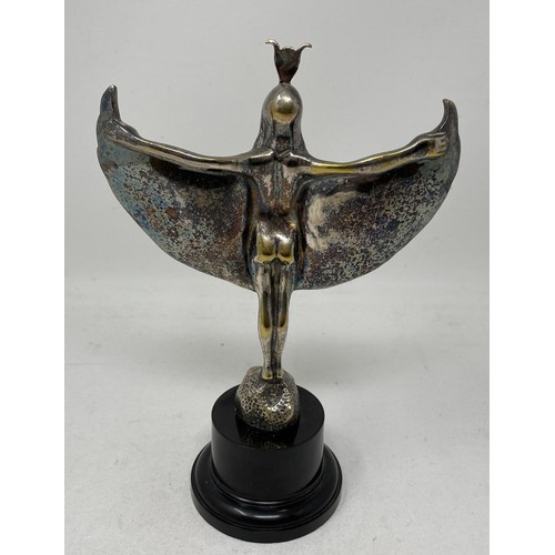 283 - An A E Lejeune 1920s Egyptian Goddess accessory mascot, mounted on a plinth base, 23 cm high