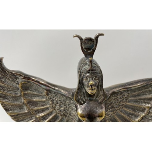 283 - An A E Lejeune 1920s Egyptian Goddess accessory mascot, mounted on a plinth base, 23 cm high