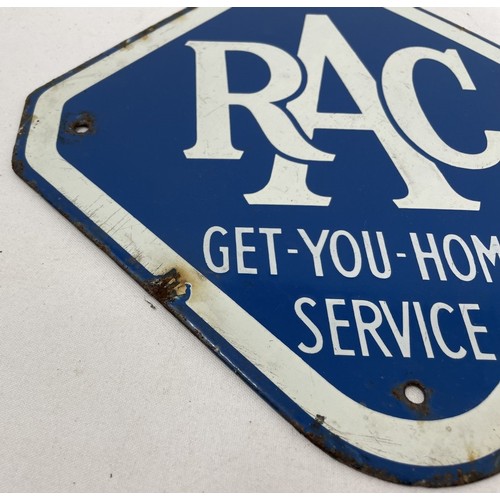 285 - A small enamel sign, RAC Get-You-Home Service, 26.5 x 26.5 cm