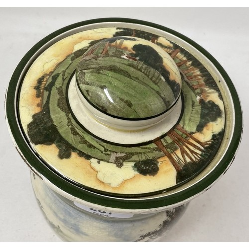 287 - A Royal Doulton Motoring Series Ware cigar jar and lid, large rare size believed one of only two exa... 