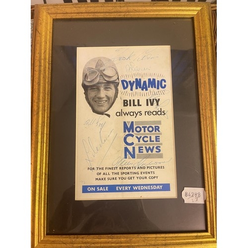 308 - A Motor Cycle News small cover, Bill Ivy always reads, signed by Bill Ivy, and other racers, with a ... 