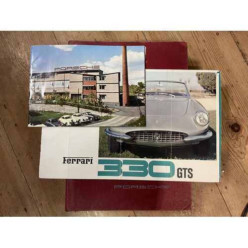 458 - A Ferrari 330 GTS brochure, a Porsche brochure, and a Porsche 356A service manual (3)