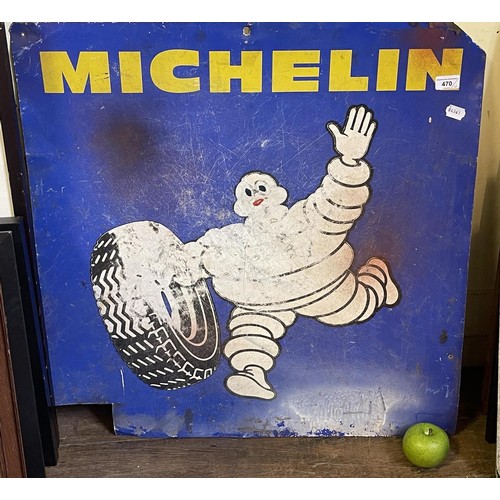 470 - A Michelin metal sign, 73 cm wide, and three Castrol signs (4)