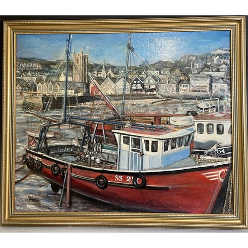 807 - Robert Rae Rule, harbour scene, oil on canvas, signed, 63 x 74 cm, and other works by the same artis... 