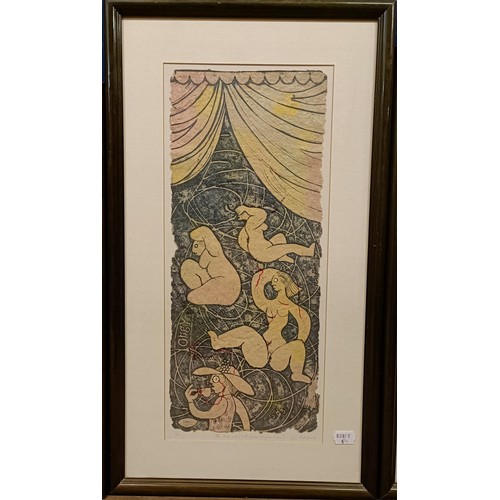 919 - J W Anderson, The Three and A Half Graces, limited edition print, 3/10, signed in pencil, 53 x 23 cm... 