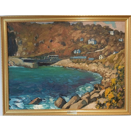 882 - Attributed to Bob Vigg (British 1932-2001), Lamorna Cove, oil on board, 60 x 44 cm