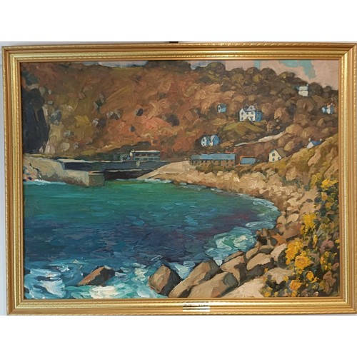 882 - Attributed to Bob Vigg (British 1932-2001), Lamorna Cove, oil on board, 60 x 44 cm