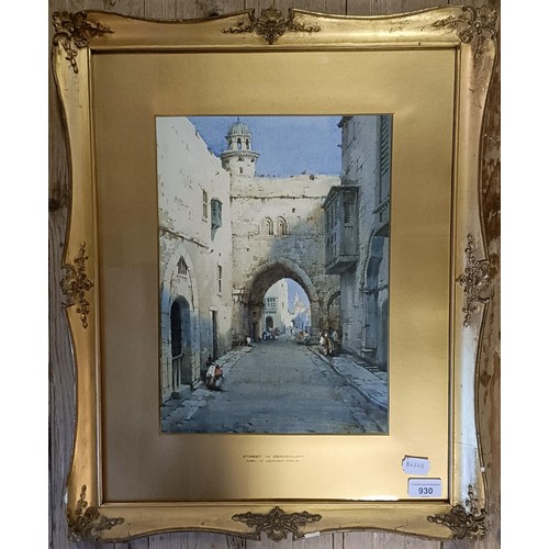 930 - Noel Henry Leaver (British 1889-1951), Street in Jerusalem, watercolour, signed, 36 x 25 cm