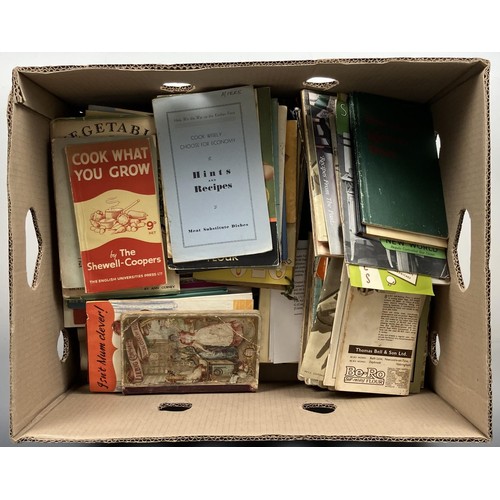 785 - The Queen's Cookery Books Series, boxed, and assorted vintage cookery and household pamphlets (box)