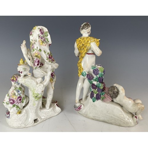 1857 - A porcelain figure, of Bacchus, possibly Derby, 18 cm high, and another porcelain figure, 18 cm high... 