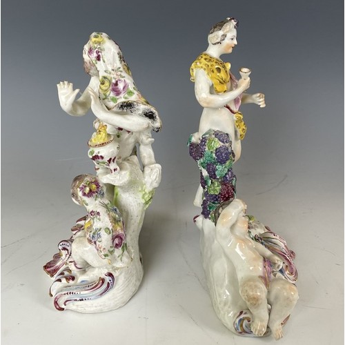 1857 - A porcelain figure, of Bacchus, possibly Derby, 18 cm high, and another porcelain figure, 18 cm high... 