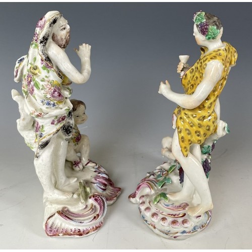 1857 - A porcelain figure, of Bacchus, possibly Derby, 18 cm high, and another porcelain figure, 18 cm high... 