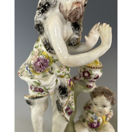 1857 - A porcelain figure, of Bacchus, possibly Derby, 18 cm high, and another porcelain figure, 18 cm high... 