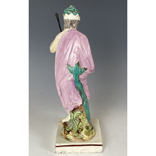 1858 - A porcelain figure of a young woman, 20 cm high, and another figure, 23 cm high (2)