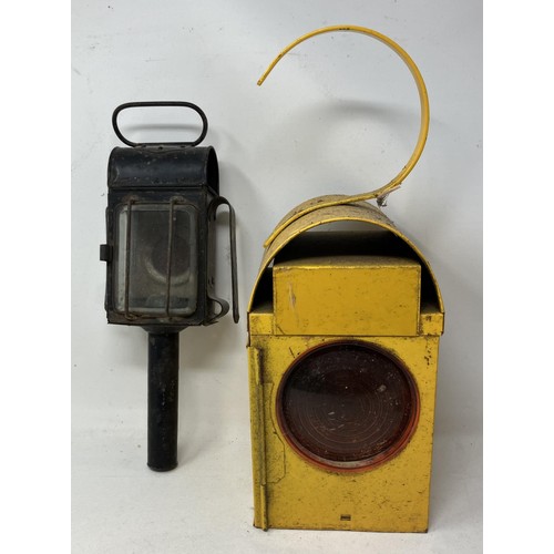 1809 - A miners lamp, a desk lamp and assorted other items (box)