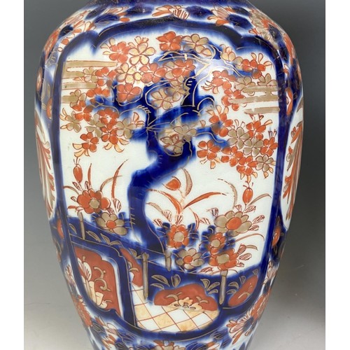 1818 - A set of five 19th century glasses, decorated grapes and vines, a pair of Japanese Imari vases and o... 