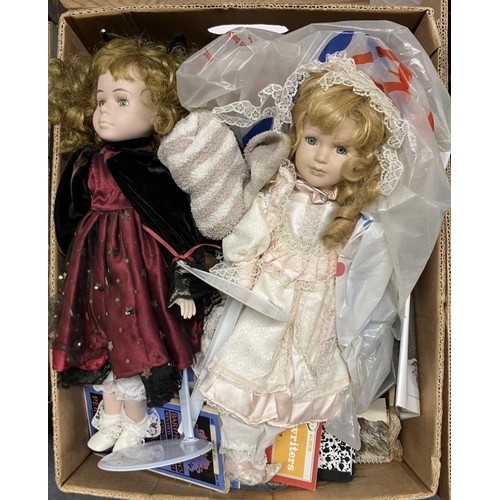 1855 - Assorted cine film, dolls and other items (2 boxes)