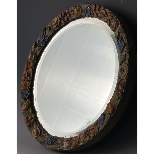 1875 - A mirror, in the Japanese manner, 25 x 19 cm, an Art Deco mirror, a silver plated tray, a pair of Af... 