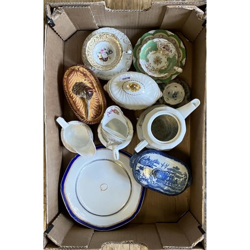 1876 - A 19th century sucrier, a cabinet cup, and assorted other ceramics