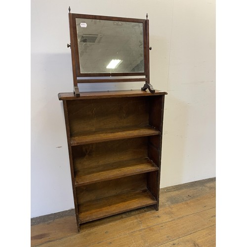 1960 - A walnut Sutherland table, a wall shelf, a trunk, a single chair, a commode stool, a shaving stand, ... 