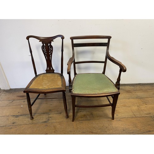 1965 - A bookcase, a side table, three mirrors, a drop leaf table, a nursing chair, two cast metal stands, ... 