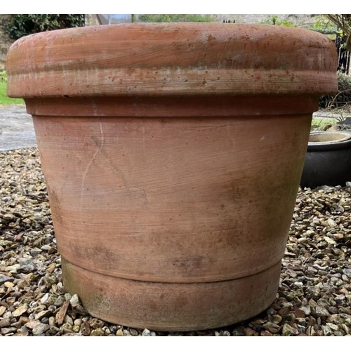 2012 - A large pair of terracotta garden planters, 68 cm diameter