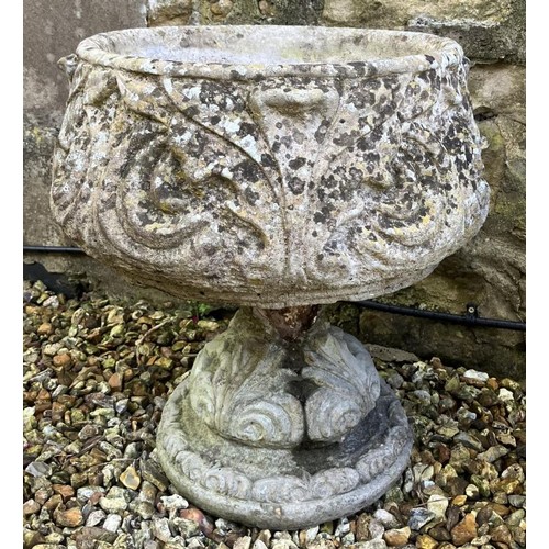 2015 - A pair of composite stone garden planters, 43 cm diameter