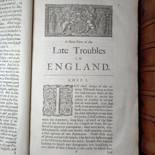 755 - Knight (Dugdale), A Short View Of The Late Troubles In England, published 1681, lacking portrait fro... 