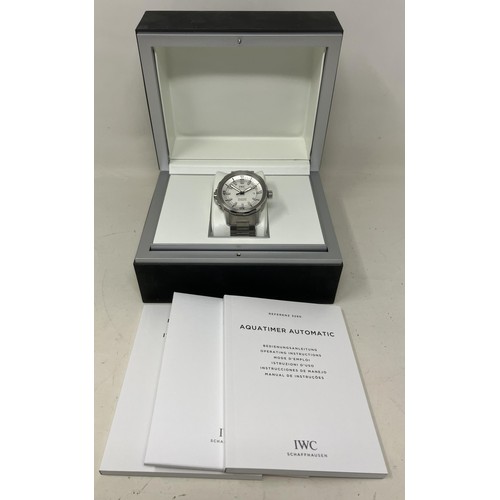 371 - A gentleman's stainless steel IWC Aquatimer Automatic wristwatch, on a steel strap, boxed, with spar... 