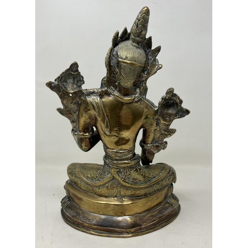 950 - A brass Buddha, 30 cm high