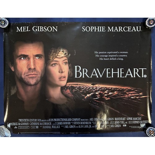 166 - Braveheart, 1995, UK Quad film poster, size 40 x 30 inches and King Arthur, 2004, UK Quad film poste... 