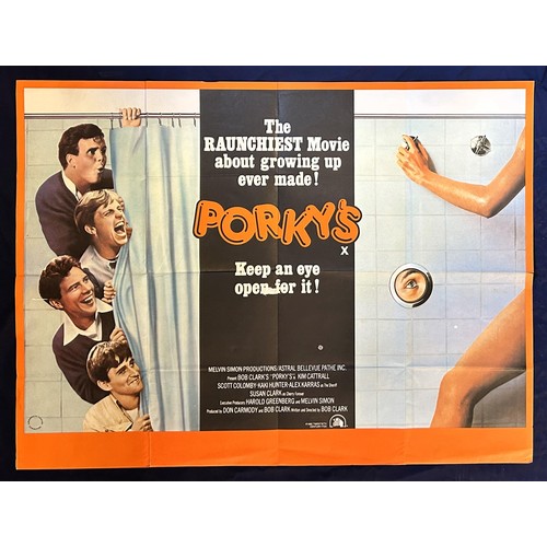 165 - Porky's, 1981, UK Quad film poster, size 40 x 30 inches, and Porky's Revenge!, 1985, UK Quad film po... 