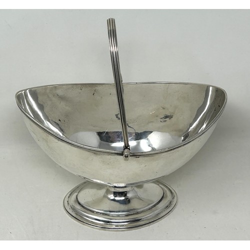 18 - A George III silver swing handle sugar bowl, London 1786, 8.73 ozt