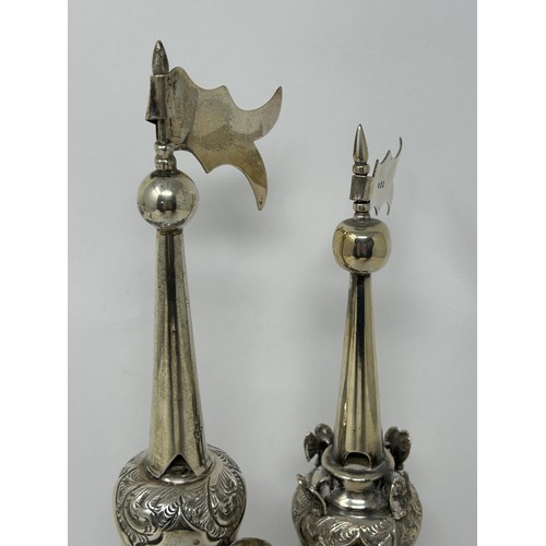 26 - A pair of George V silver incense burners with bells, London 1935, 8.2 ozt (2)