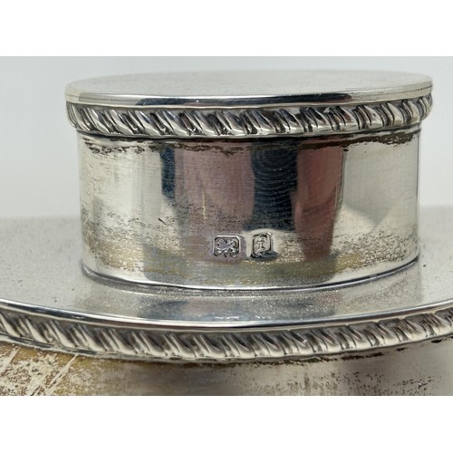 31 - An Edward VII silver oval caddy, London 1905, 3.7 ozt