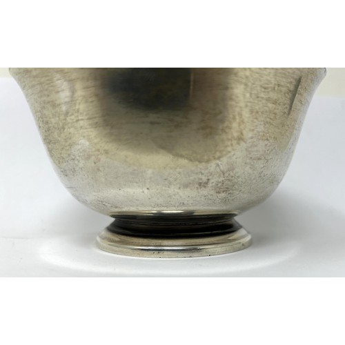 33 - A sterling silver sugar bowl, with a presentation inscription dated 1975